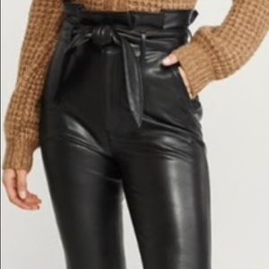 Abercrombie and Fitch / Sz XS high waisted faux leather black pants / never worn
